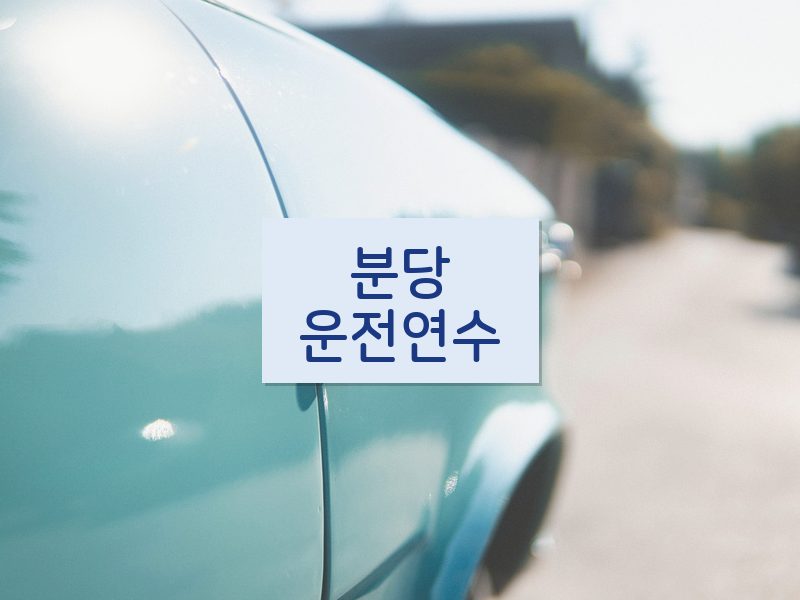 분당운전연수 후기