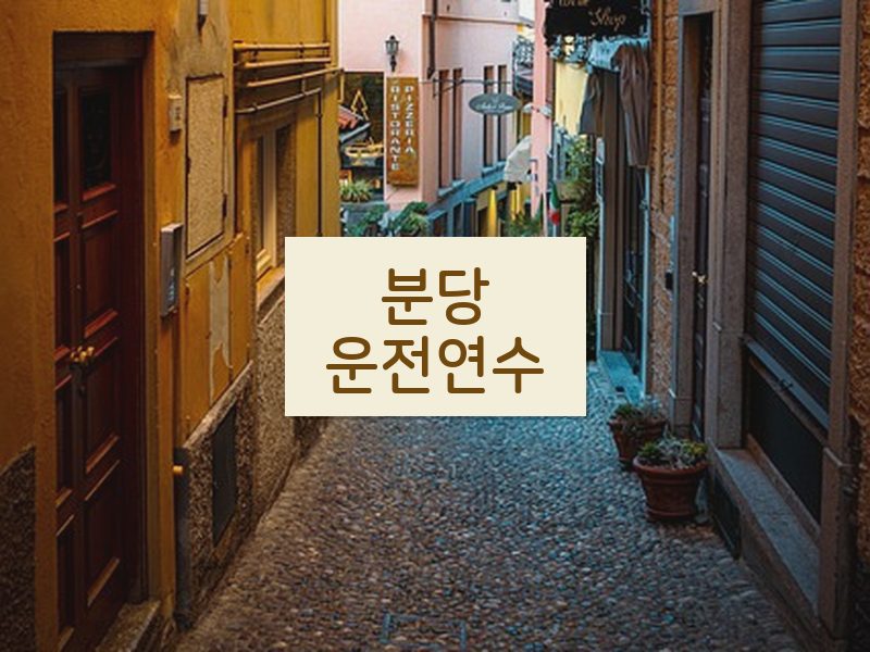 분당운전연수 후기
