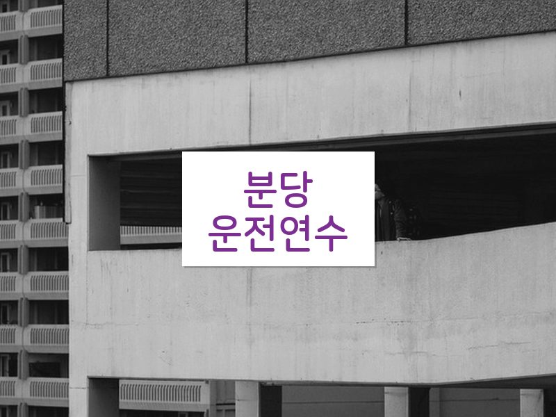 분당운전연수 후기