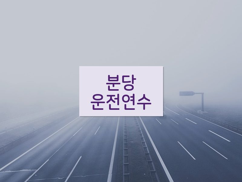 분당운전연수 후기