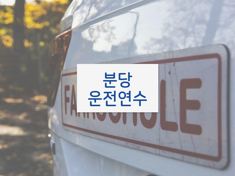 분당운전연수 후기