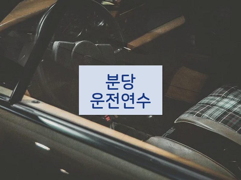 분당운전연수 후기