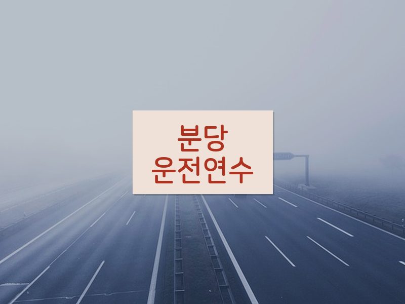 분당운전연수 후기