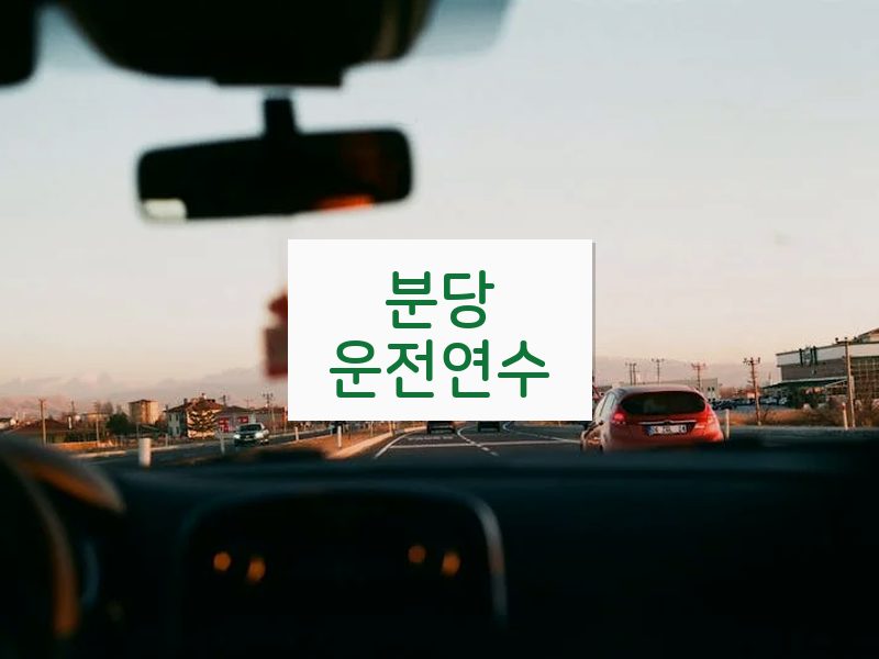 분당운전연수 후기