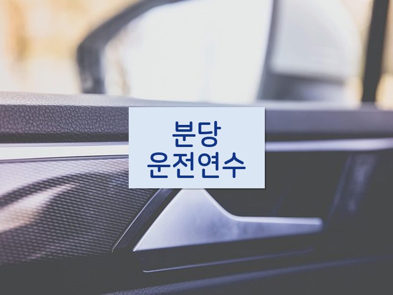 분당운전연수 후기