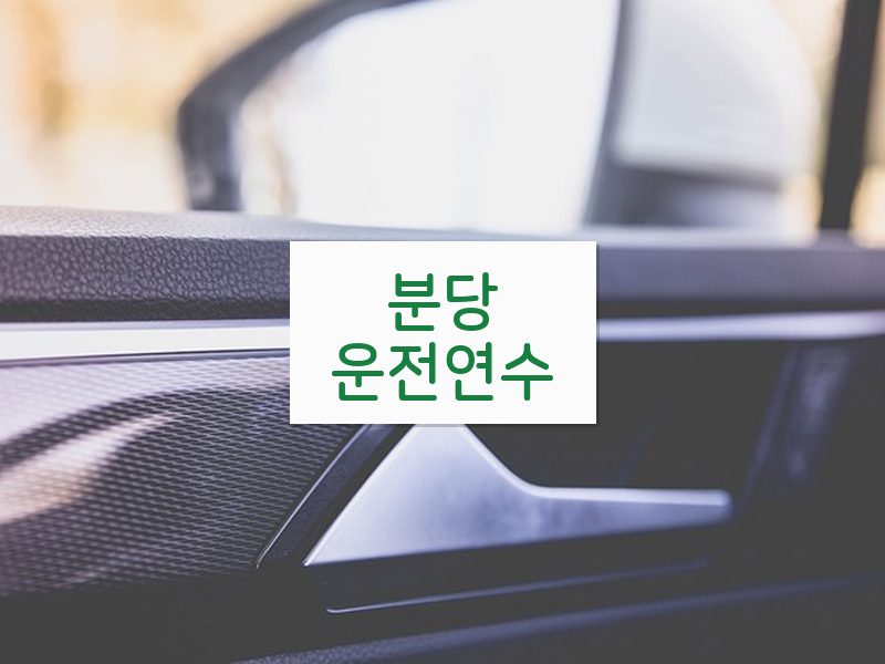 분당운전연수 후기
