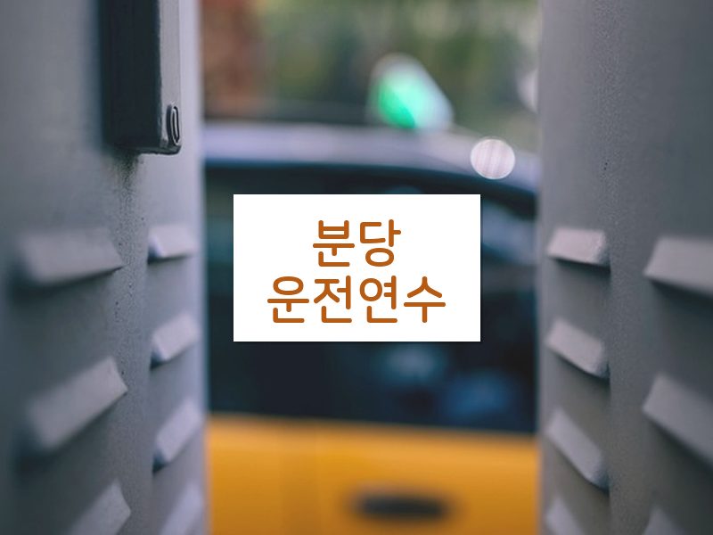 분당운전연수 후기