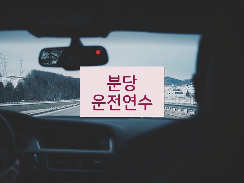 분당운전연수 후기