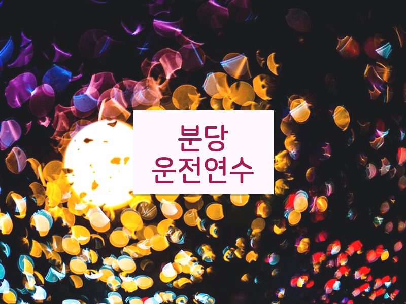 분당운전연수 후기