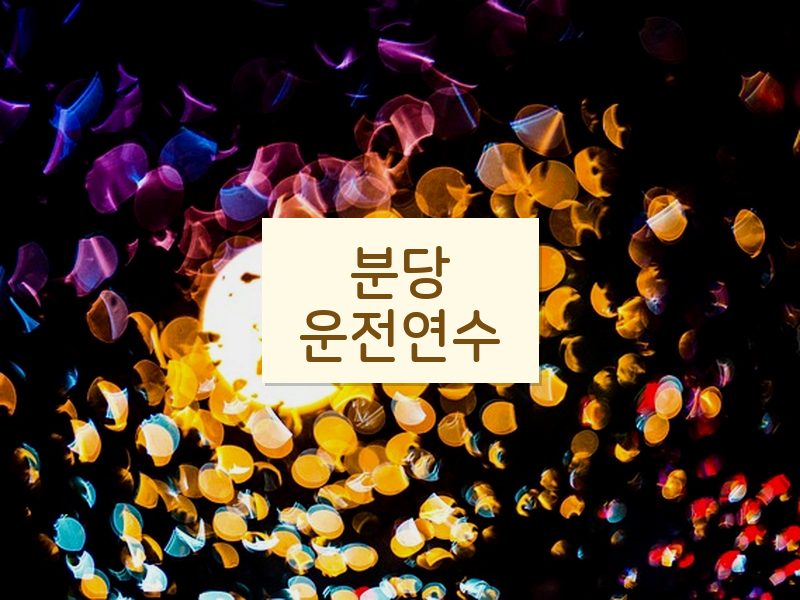 분당운전연수 후기