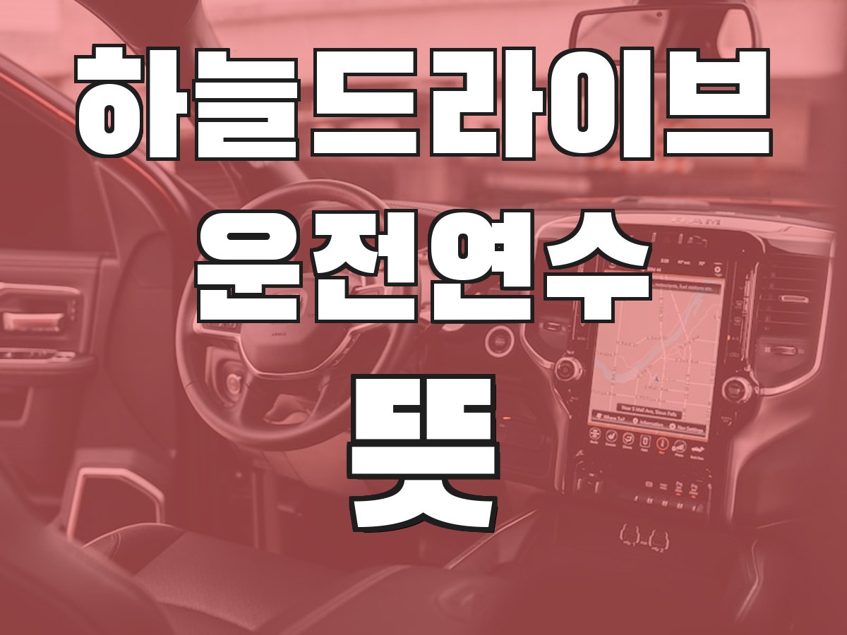 하늘드라이브 운전연수 뜻 - 운전연수의 의미와 필요성